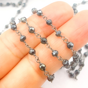 Coated Black Spinel Wire Wrap Chain